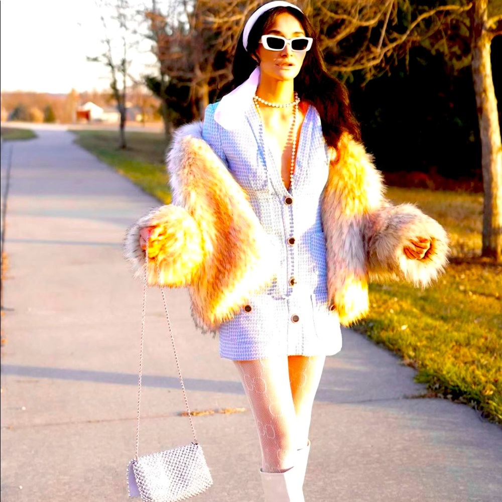 Plaid Button Down Blazer Dress